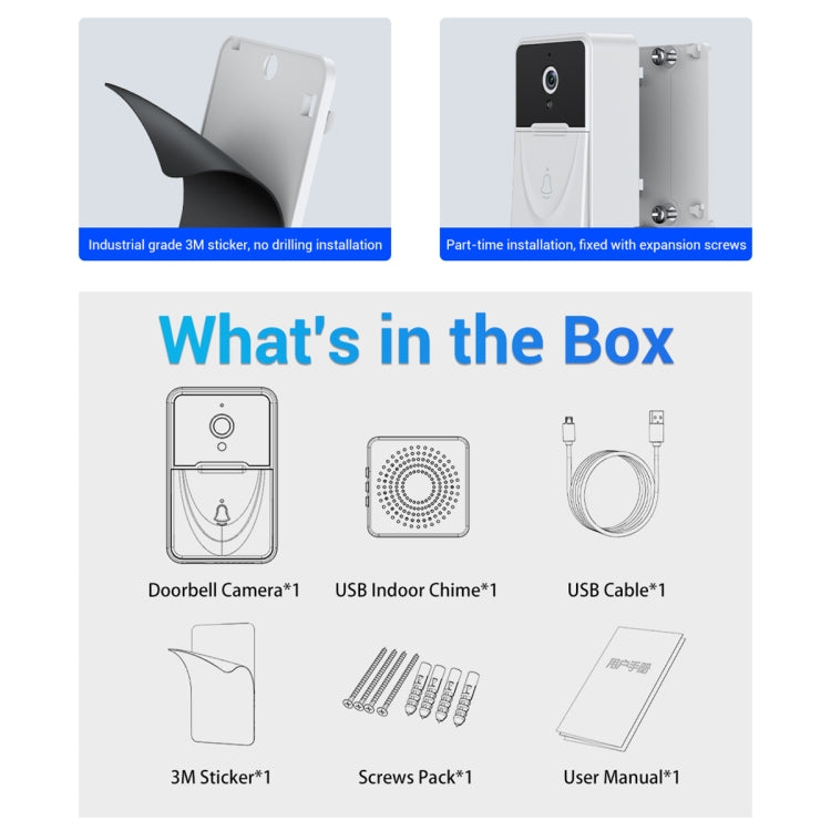 X3 Smart Doorbell Camera Support Mobile APP & Two-way Voice & Cloud Storage X3 Smart Doorbell Camera Support Mobile APP & Two-way Voice & Cloud Storage